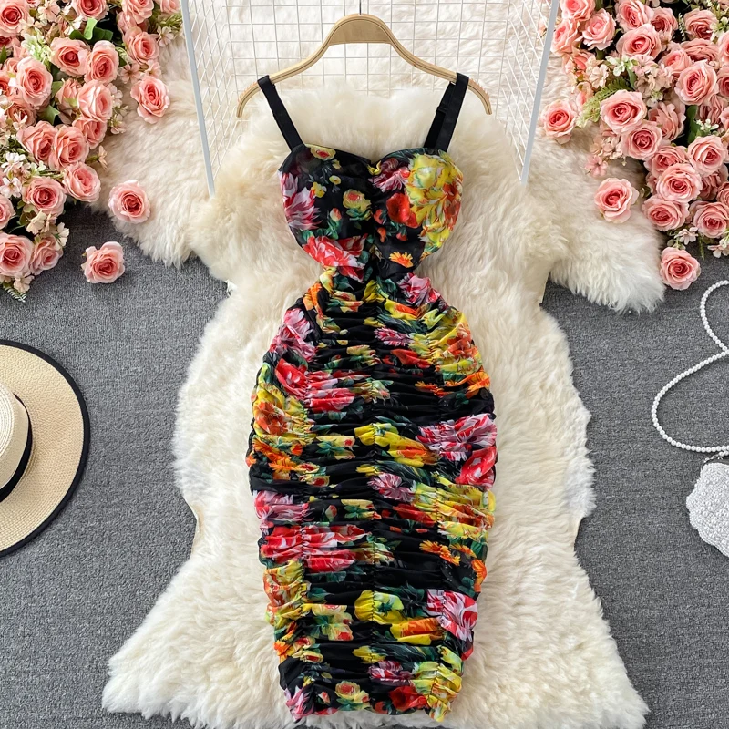 2021 Summer Floral Printed Pleated Mesh Tank Dress Bodycon Slim Fit Ladies Trendy Evening Party Sheath Bandage Dresses
2021 Summer Floral Printed Pleated Mesh Tank Dress Bodycon Slim Fit Ladies Trendy Evening Party Sheath Bandage Dresses