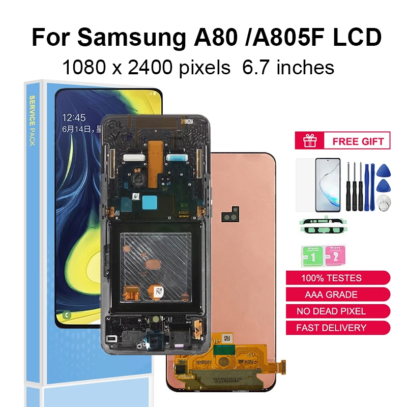 6.7'' Original For Samsung Galaxy A80 lcd A805 SM-A805F A805X A805N LCD Display Touch Screen Replacement Parts Digitizer Assembl
6.7'' Original For Samsung Galaxy A80 lcd A805 SM-A805F A805X A805N LCD Display Touch Screen Replacement Parts Digitizer Assembl