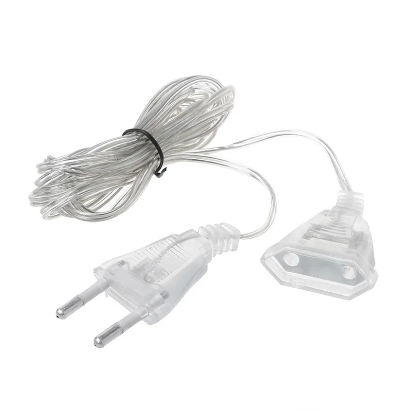 3M 110V 220V EU US Plug cable Standard Power Extension Cord Transparent Extension Cable For LED Fairy Holiday Lights lighting
3M 110V 220V EU US Plug cable Standard Power Extension Cord Transparent Extension Cable For LED Fairy Holiday Lights lighting