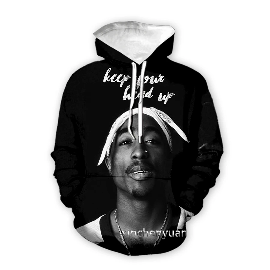 

xinchenyuan New Men/Women Rapper 2pac Tupac 3D Printed Long Sleeve Hoodie Fashion Sweatshirt Hoodies Men Sport Pullover Tops A47