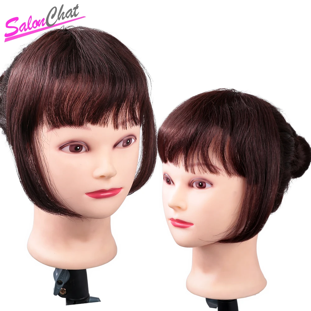 Salonchat короткие прямые накладные волосы на заколках человеческие для женщин