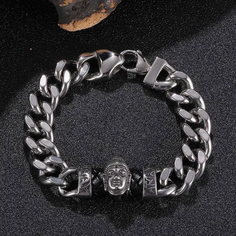 Buddha Bracelet Glamour Chain Titanium Steel Bracelet Men's Jewelry Gift Silver Color Punk Men Gift GS0139
Buddha Bracelet Glamour Chain Titanium Steel Bracelet Men's Jewelry Gift Silver Color Punk Men Gift GS0139