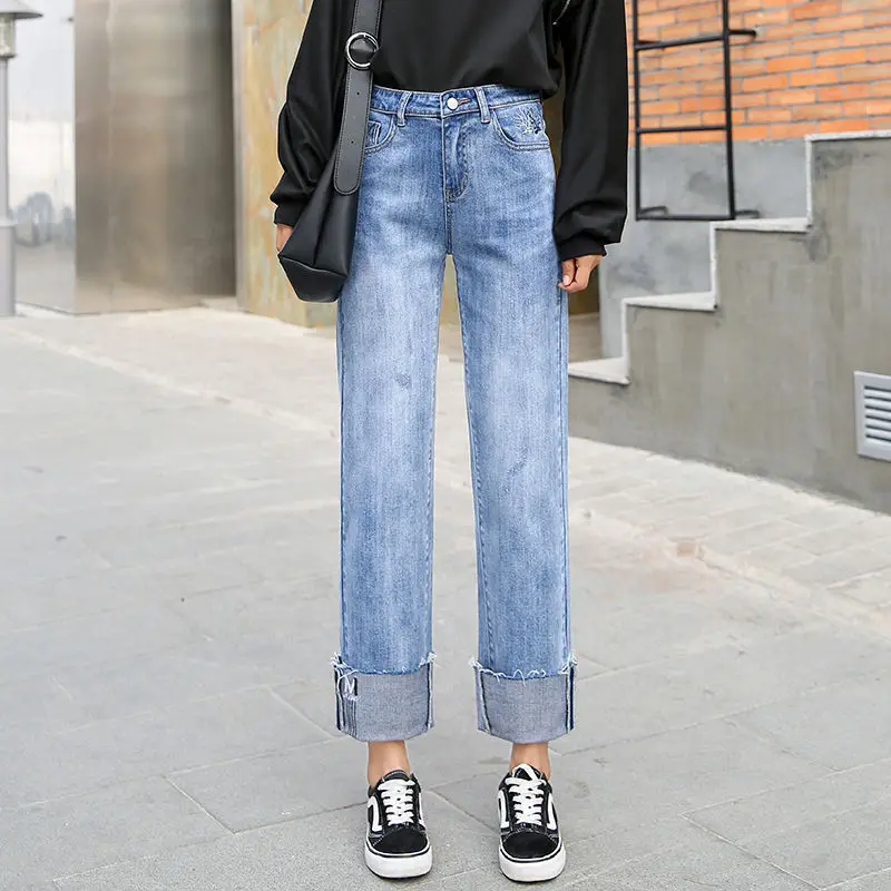 Spring wide leg 2020 jeans Harajuku style Korean style loose high waist high waist straight cropped trousers
Spring wide leg 2020 jeans Harajuku style Korean style loose high waist high waist straight cropped trousers