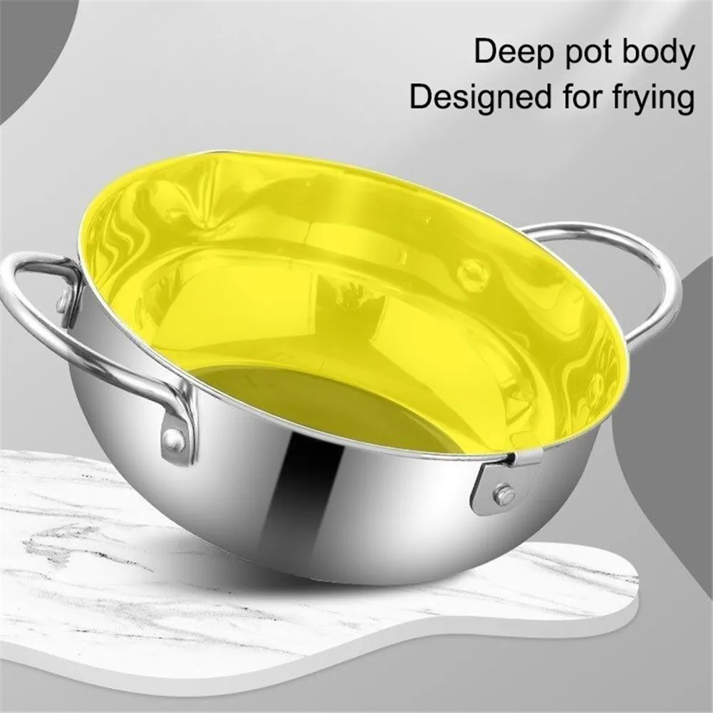 20/24cm Stainless Steel Fryer Deep Frying Pot Household with a Thermometer and a Lid with Filter Kitchen Fryer Pan 2020 NEW
20/24cm Stainless Steel Fryer Deep Frying Pot Household with a Thermometer and a Lid with Filter Kitchen Fryer Pan 2020 NEW