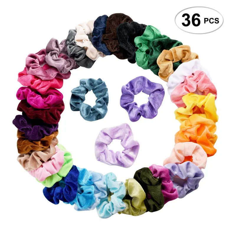36 Pcs/set Vintage Hair Scrunchies Stretchy Velvet Scrunchie Pack Women Elastic Hair Bands Girl Headwear Solid Rubber Hair Ties
36 Pcs/set Vintage Hair Scrunchies Stretchy Velvet Scrunchie Pack Women Elastic Hair Bands Girl Headwear Solid Rubber Hair Ties