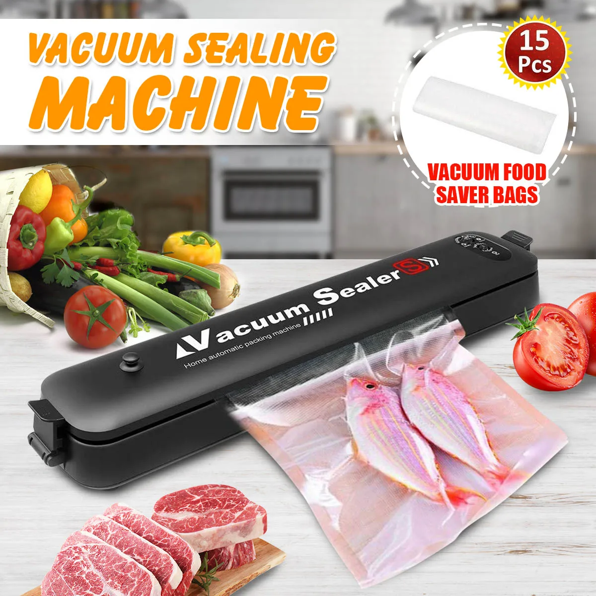 220V/110V 90W Household Food Vacuum Sealer Mini Kitchen Packaging Machine Film Sealer Vacuum Packer With 15Pcs Vacuum Saver Bags
220V/110V 90W Household Food Vacuum Sealer Mini Kitchen Packaging Machine Film Sealer Vacuum Packer With 15Pcs Vacuum Saver Bags