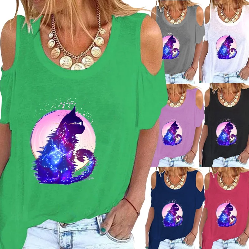Women's Casual Cartoon Printed Tops Round Neck Short Sleeved Plus Size T-Shirt Loose Off Shoulder Graphic Blouse
Women's Casual Cartoon Printed Tops Round Neck Short Sleeved Plus Size T-Shirt Loose Off Shoulder Graphic Blouse
