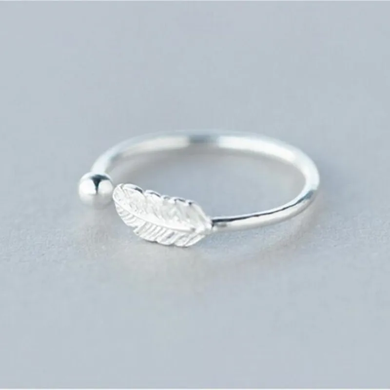 Huitan Delicate Opening Rings for Women Silver Color Butterfly Leaf Flower Feather Finger Ring Wedding Bands New Fashion Jewelry | Украшения