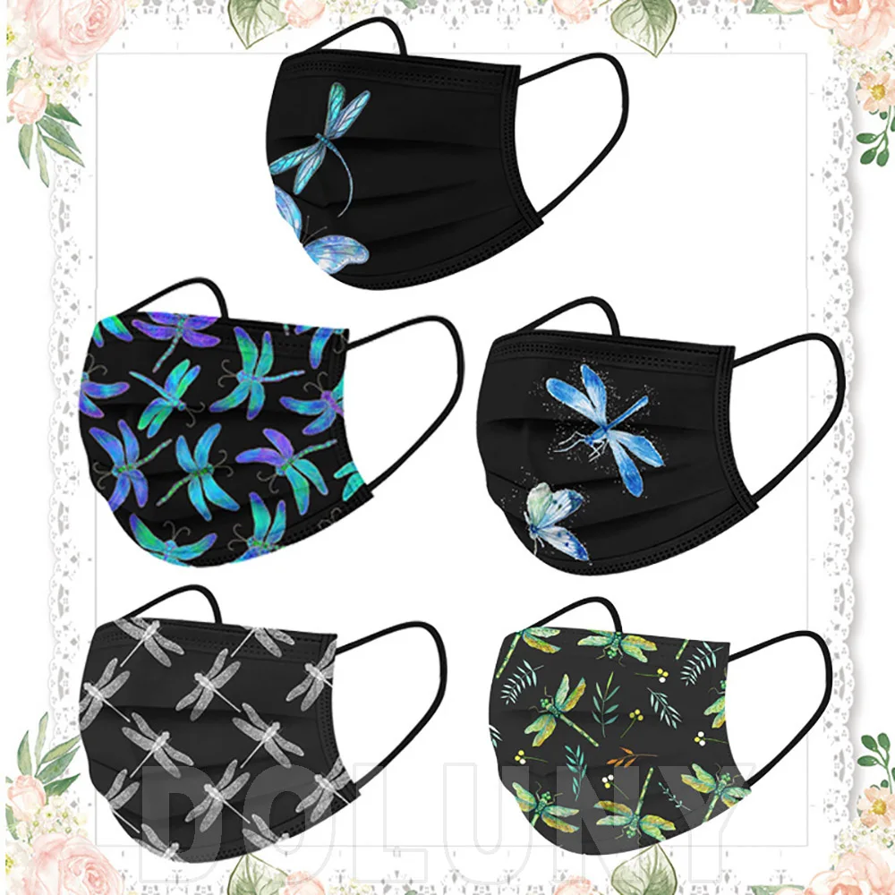50/100Pcs Disposable Black Adult Mouth Mask Color Dragonfly Print Face Mask Fashion 3-Layer Protective Mascara Anonymous Mask
50/100Pcs Disposable Black Adult Mouth Mask Color Dragonfly Print Face Mask Fashion 3-Layer Protective Mascara Anonymous Mask