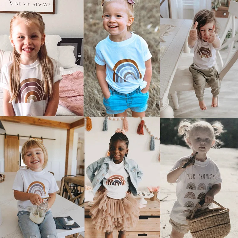 Summer Kids Girls Rainbow Striped T-shirt Cotton Cartoon White Short Sleeve T Shirt 3 4 5 6 7 8 Year Children Sweatshirt Clothes
Summer Kids Girls Rainbow Striped T-shirt Cotton Cartoon White Short Sleeve T Shirt 3 4 5 6 7 8 Year Children Sweatshirt Clothes