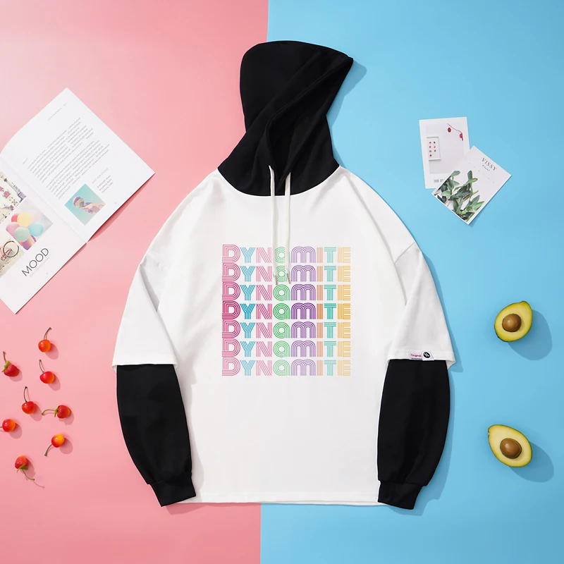 Bangtan Boys Dynamite Hoodie Sweatshirt Women New Korean Kpop Casual Loose Fake Two Pieces Sudaderas Tops Couples Unisex Clothes
Bangtan Boys Dynamite Hoodie Sweatshirt Women New Korean Kpop Casual Loose Fake Two Pieces Sudaderas Tops Couples Unisex Clothes
