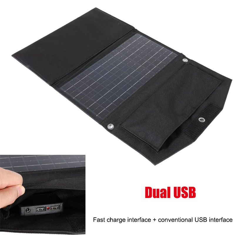 Folding 50W 18V Solar Panel Solar Charging Board Dual USB Fast Charge Interface Portable Outdoor Emergency Charging Power Bank
Folding 50W 18V Solar Panel Solar Charging Board Dual USB Fast Charge Interface Portable Outdoor Emergency Charging Power Bank