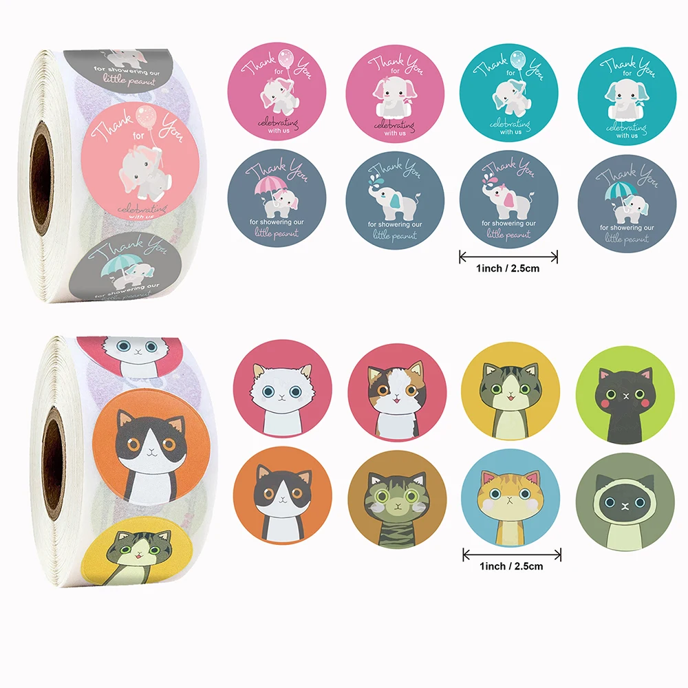 500pcs Cute Cartoon Animals Thank You Sticker 2.5CM /1inch Elephant Cat Label Children's Gift Box/ Bag Decoration for Party
500pcs Cute Cartoon Animals Thank You Sticker 2.5CM /1inch Elephant Cat Label Children's Gift Box/ Bag Decoration for Party