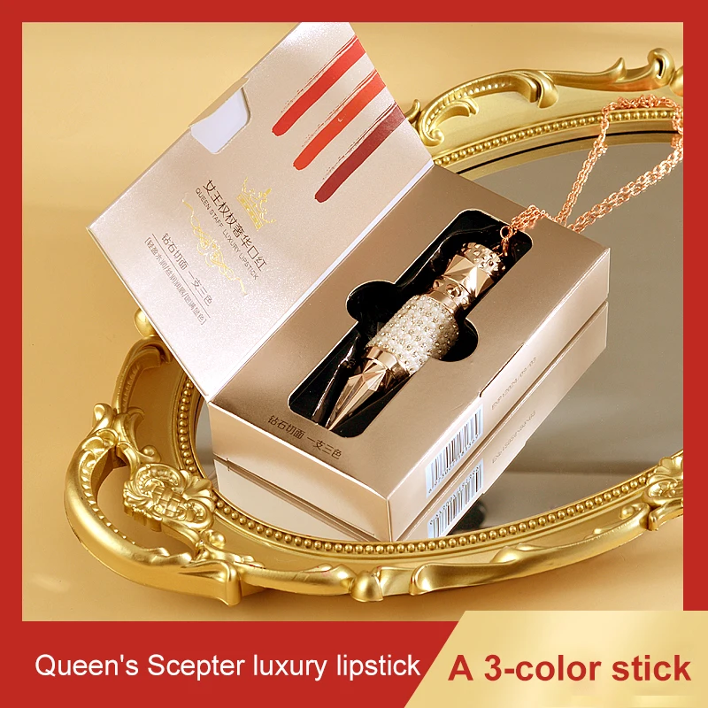 Tricolor Lipstick Beauty Queen's Scepter Velvet Lipstick Matte Pigmented Lasting Lip Makeup Silky Touch Charming Cosmetics
Tricolor Lipstick Beauty Queen's Scepter Velvet Lipstick Matte Pigmented Lasting Lip Makeup Silky Touch Charming Cosmetics