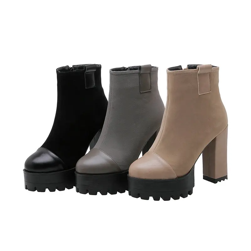 LDHZXC Thick High Heeled Female Leather Ankle Boots Round Toe Lace-up Zipper Women Platform Short Boots Gothic Women Shoes
LDHZXC Thick High Heeled Female Leather Ankle Boots Round Toe Lace-up Zipper Women Platform Short Boots Gothic Women Shoes