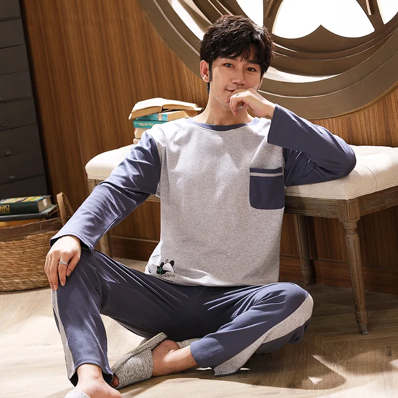 2021 Autumn Long Sleeve+Pants 2 Pieces Suit Man Pajamas Set Male Clothes Cotton Sleepwear Elastic Waist Pants Casual Home Wear
2021 Autumn Long Sleeve+Pants 2 Pieces Suit Man Pajamas Set Male Clothes Cotton Sleepwear Elastic Waist Pants Casual Home Wear