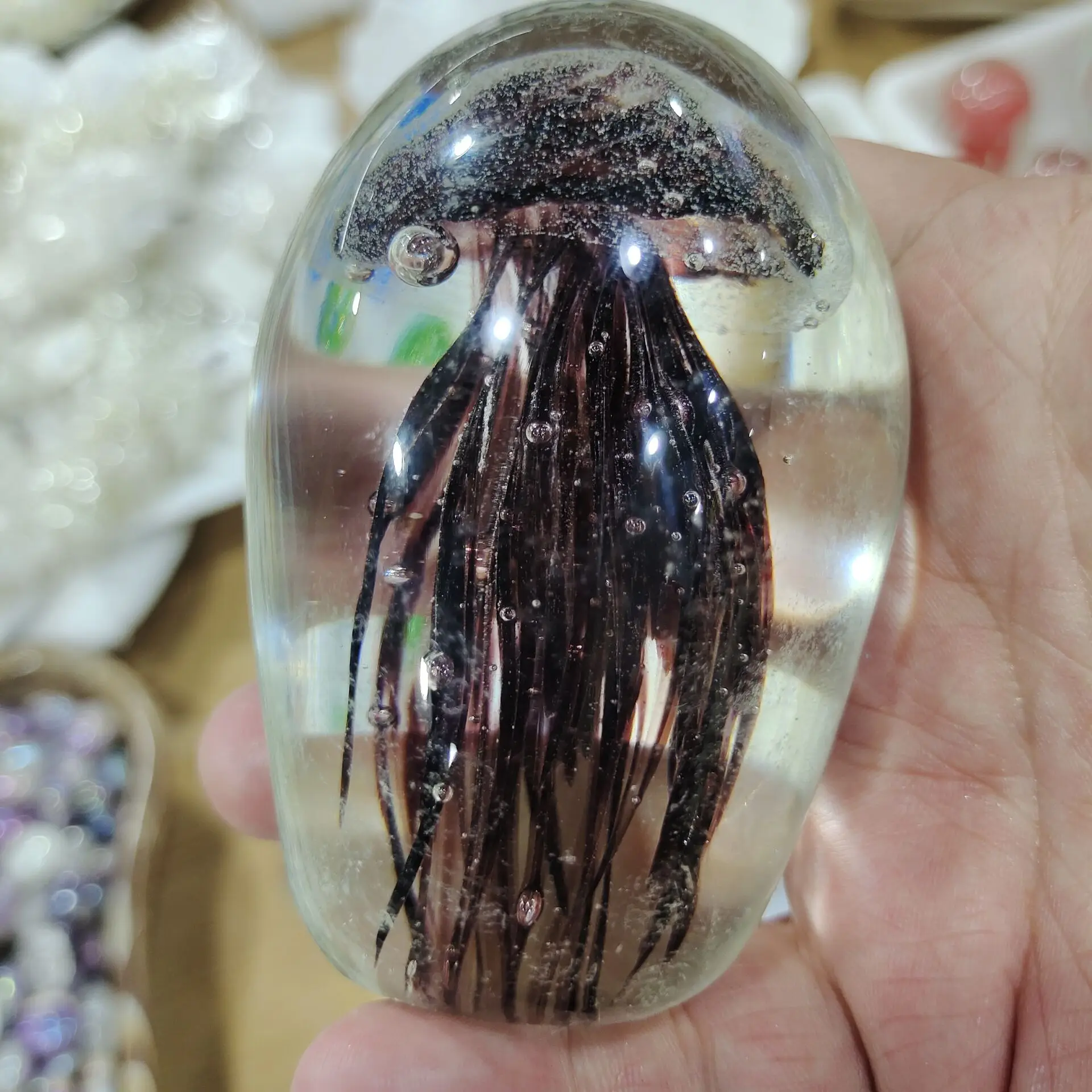 1pcs Colorful glass Jellyfish flat bottom home decoration gift for children ornaments office decor crystal mineral gifts
1pcs Colorful glass Jellyfish flat bottom home decoration gift for children ornaments office decor crystal mineral gifts