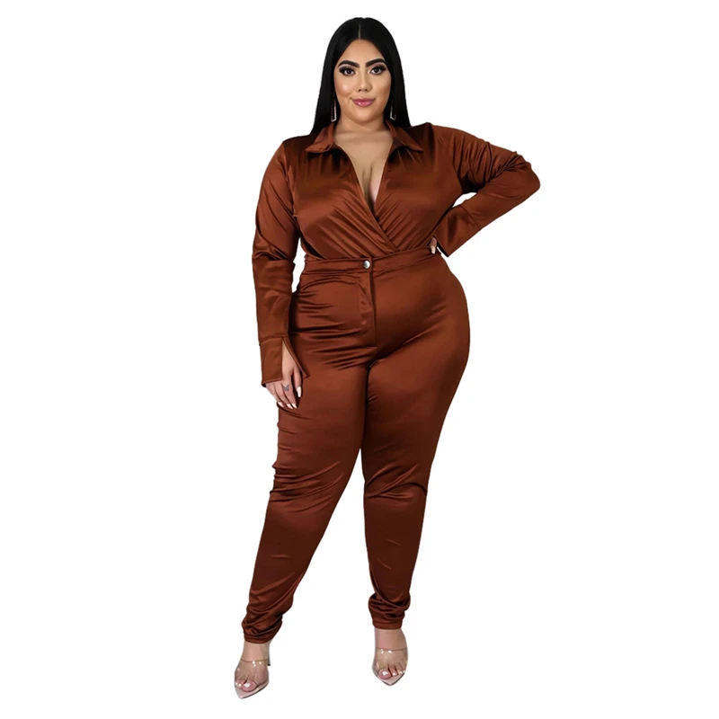 2021 Plus Size Women's Two-piece Long-sleeved Shirt and Pencil Pants Suit Elegant Slim Sexy Casual Lapel Solid Color Suit New
2021 Plus Size Women's Two-piece Long-sleeved Shirt and Pencil Pants Suit Elegant Slim Sexy Casual Lapel Solid Color Suit New