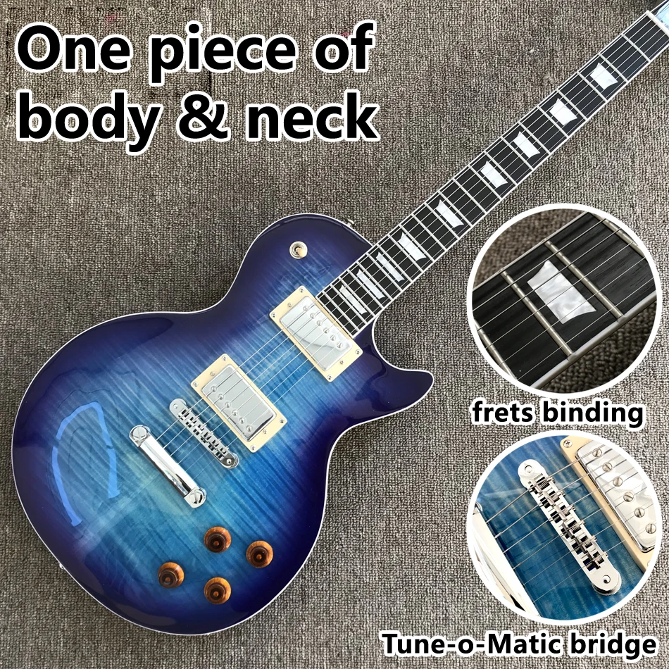 One piece of body & neck electric guitar, Frets binding, Tune-o-Matic bridge, Rosewood fingerboard guitar, Free shipping
One piece of body & neck electric guitar, Frets binding, Tune-o-Matic bridge, Rosewood fingerboard guitar, Free shipping