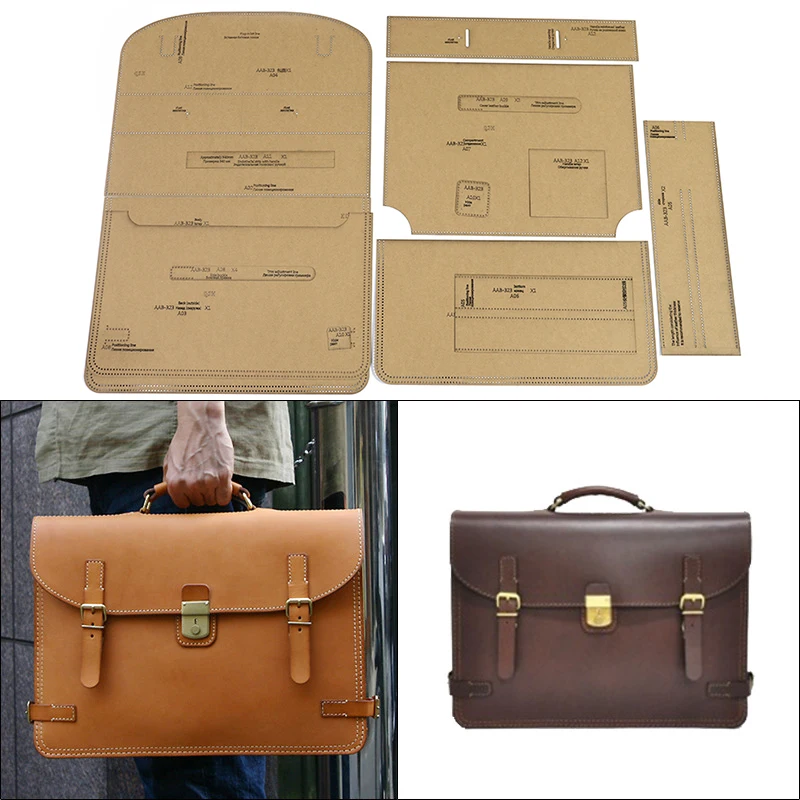 

Мужской кожаный портфель «сделай сам» из крафт-бумаги, форма для деловой сумки, акриловый шаблон, ручная работа, сумка, шитье