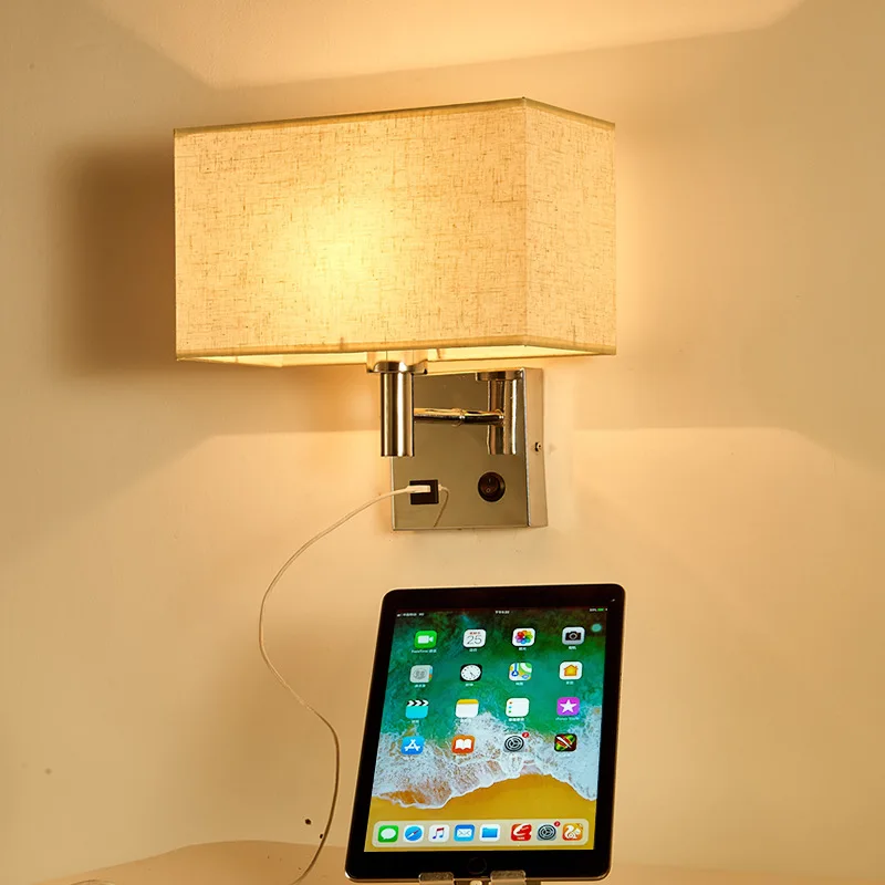 American creative LED fabric wall lamp bedroom bedside USB with reading wall lamp modern living room hotel lamp
American creative LED fabric wall lamp bedroom bedside USB with reading wall lamp modern living room hotel lamp