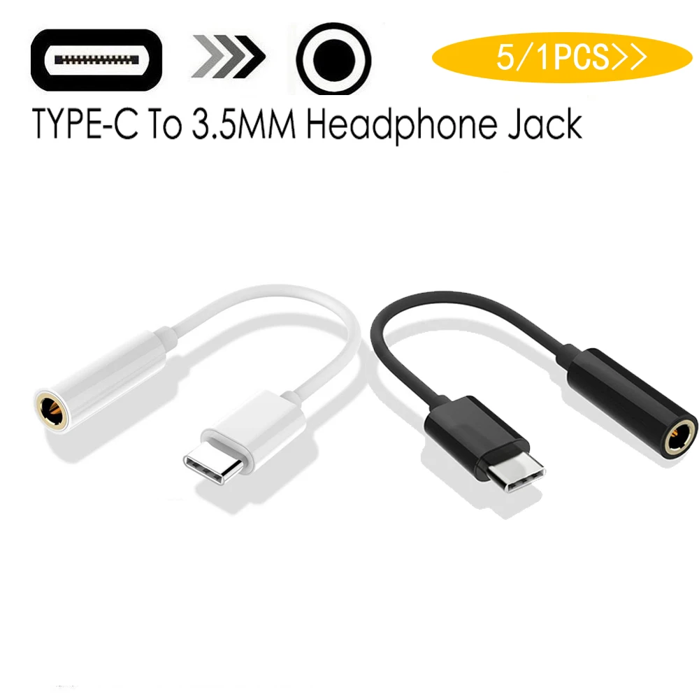 5/1PCS Type C 3.5mm Aux Adapter Usb C To 3.5MM Headphone Jack Adapter Audio Cable for Samsung Note 10 Plus Xiaomi
5/1PCS Type C 3.5mm Aux Adapter Usb C To 3.5MM Headphone Jack Adapter Audio Cable for Samsung Note 10 Plus Xiaomi