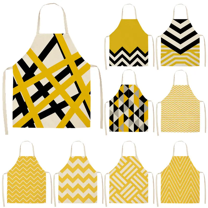 1Pcs Yellow Geometric Kitchen Aprons for Women Cotton Linen Bibs Household Cleaning Pinafore Home Cooking Apron 53*65cm Q0003
1Pcs Yellow Geometric Kitchen Aprons for Women Cotton Linen Bibs Household Cleaning Pinafore Home Cooking Apron 53*65cm Q0003