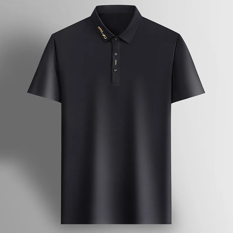 Lapel t-shirt men's short sleeve shirt collar ice silk non iron casual middle aged mercerized cotton solid color polo shirt
Lapel t-shirt men's short sleeve shirt collar ice silk non iron casual middle aged mercerized cotton solid color polo shirt