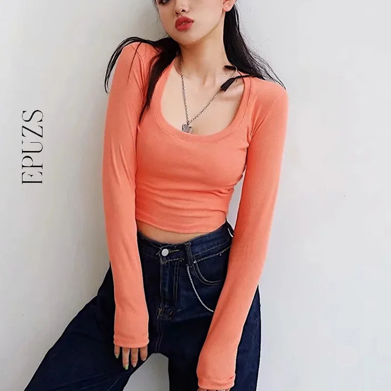 Vintage long sleeve crop top women t-shirts black white cotton ladies tops streetwear women tshirt korean tee top
Vintage long sleeve crop top women t-shirts black white cotton ladies tops streetwear women tshirt korean tee top