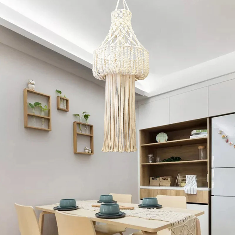 Ins New Bohemian Lighting Hand Woven Hotel Wedding Cotton Rope Chandelier Long Tassel Retro Living Room Decorative Lamp
Ins New Bohemian Lighting Hand Woven Hotel Wedding Cotton Rope Chandelier Long Tassel Retro Living Room Decorative Lamp