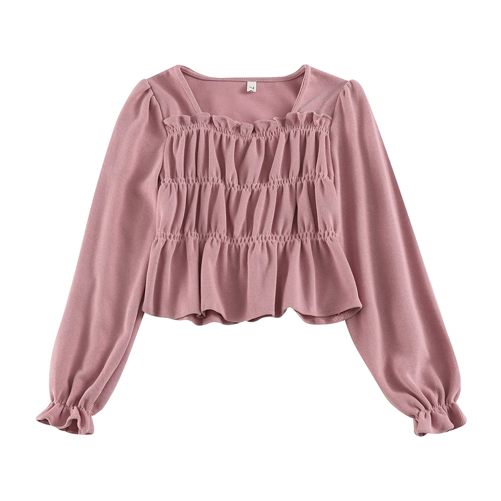 Long Sleeve Shirts Spring Autumn Crop Top Solid Women's Clothing Square Collar Sweet Style Korean Blusas Mujer De Moda New
Long Sleeve Shirts Spring Autumn Crop Top Solid Women's Clothing Square Collar Sweet Style Korean Blusas Mujer De Moda New