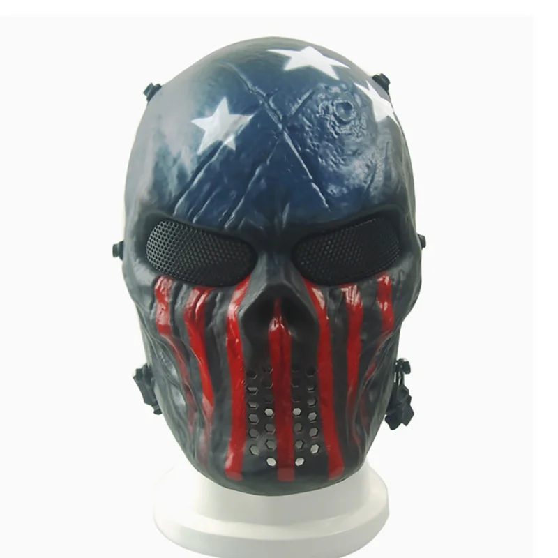 New Style Full Face Helmet Skull Skeleton Printed TPR Metal Mesh Lens Adjustable Ribbon Halloween Apparel Accessories
New Style Full Face Helmet Skull Skeleton Printed TPR Metal Mesh Lens Adjustable Ribbon Halloween Apparel Accessories