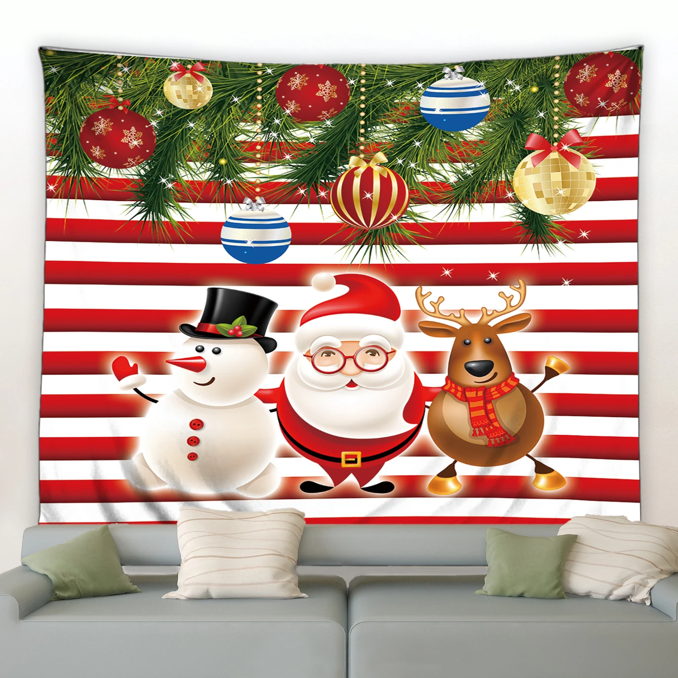 

Xmas Art Home Wall Hanging Tapestry Santa Claus Fireplace Hippie Room Bedspread Christmas Wall Decor Backdrop Throw Blanket Mat