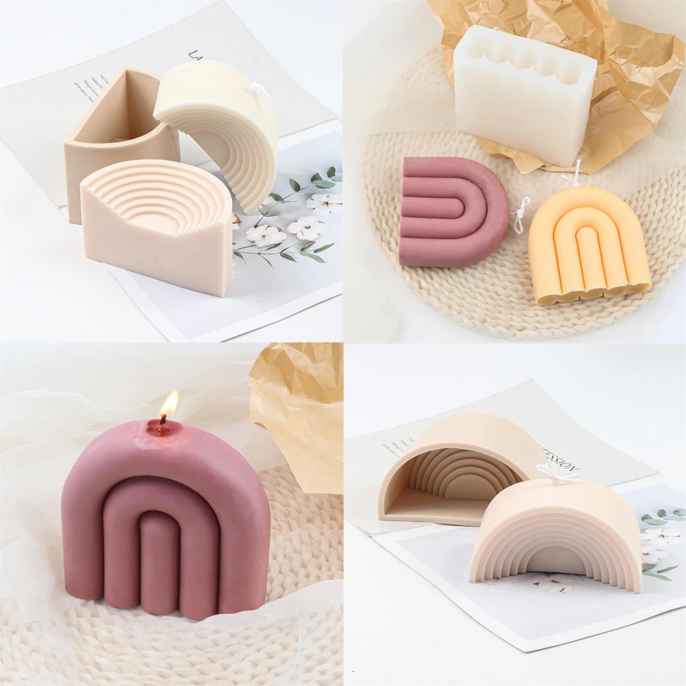 3D Stereo Bifrost Silicone Candle Mold Semicircle Concave Layer Arch Epoxy Resin Crafts Ornament DIY Home Soap Mould Decorate
3D Stereo Bifrost Silicone Candle Mold Semicircle Concave Layer Arch Epoxy Resin Crafts Ornament DIY Home Soap Mould Decorate