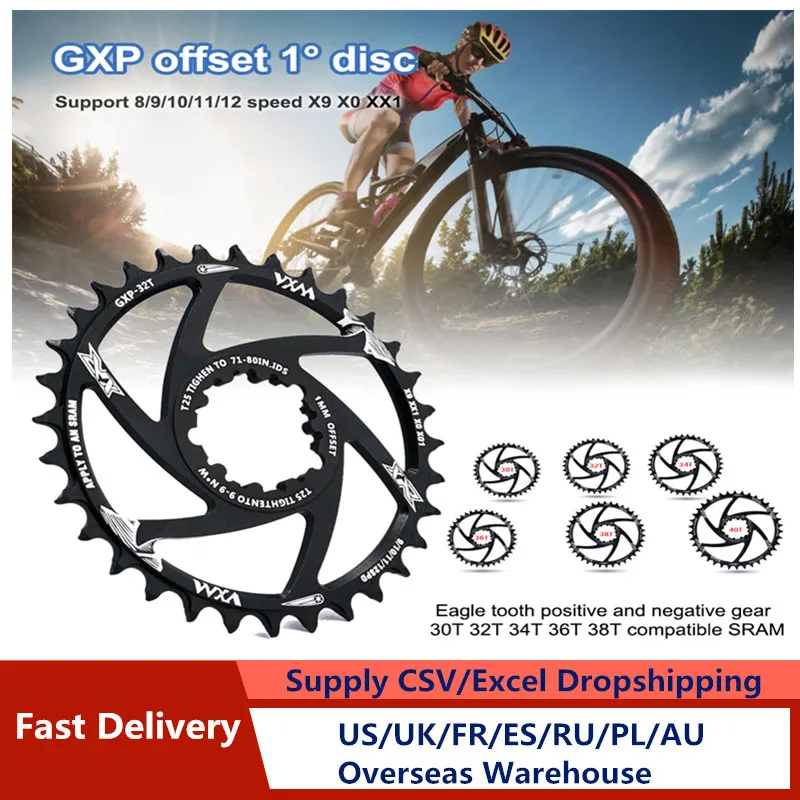 Bicycle Crank 32T 34T 36T 38T 40T Bike Single Speed Chainring Narrow Wide Chainring for Sram GX XX1 X1 X9 GXP Pedivela Offset 1M
Bicycle Crank 32T 34T 36T 38T 40T Bike Single Speed Chainring Narrow Wide Chainring for Sram GX XX1 X1 X9 GXP Pedivela Offset 1M