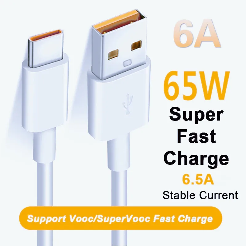 66W 65W 6A Super Dart Charger Cable for Xiaomi Poco M3 X3 NFC Mi 11 Fast USB Type C Charging Data Cord for Samsung Huawei OPPO
66W 65W 6A Super Dart Charger Cable for Xiaomi Poco M3 X3 NFC Mi 11 Fast USB Type C Charging Data Cord for Samsung Huawei OPPO