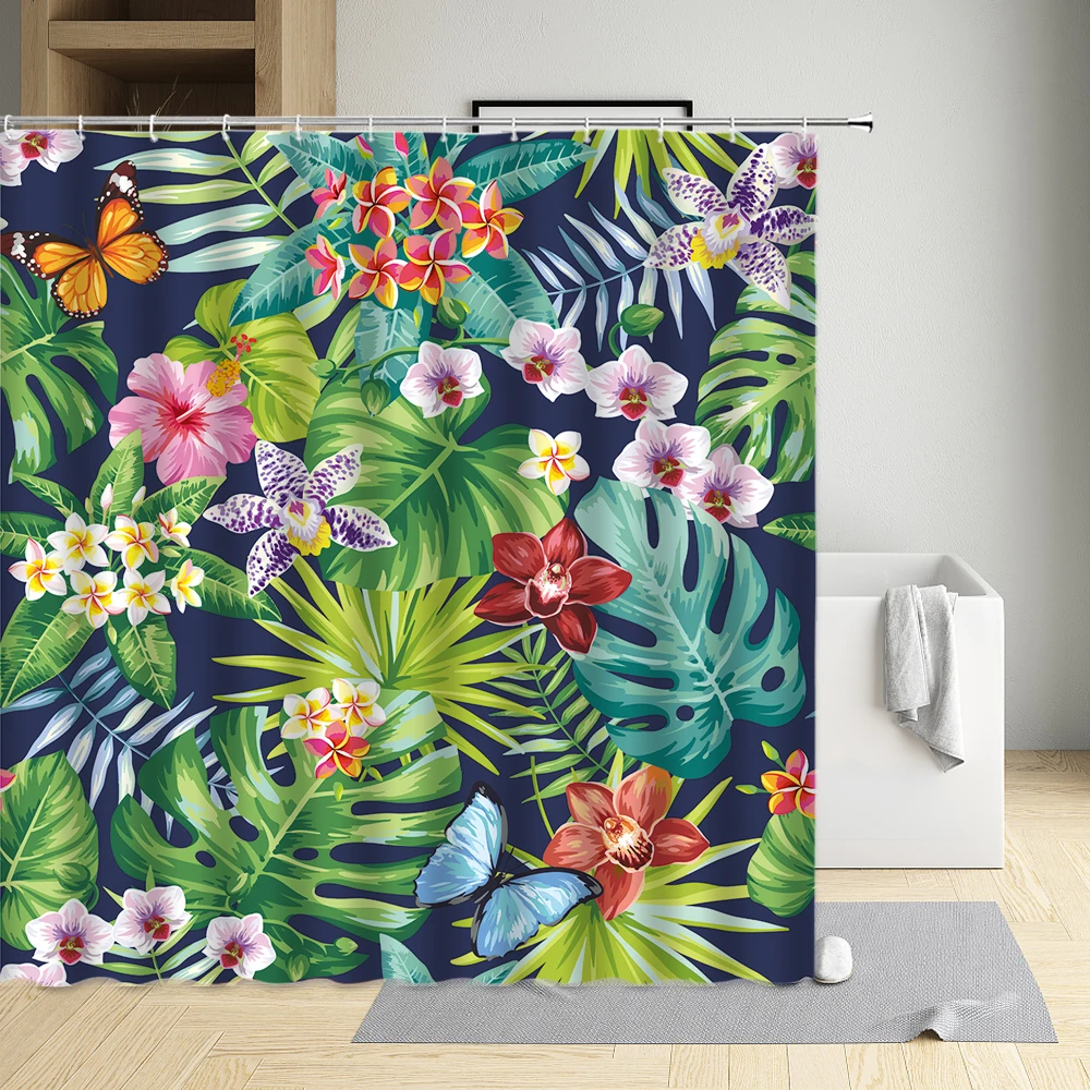 Green Leave Flower Nordic Style Shower Curtain Butterflies Plumeria Plants Waterproof Cloth Bathroom Decor Bath Screen With Hook
Green Leave Flower Nordic Style Shower Curtain Butterflies Plumeria Plants Waterproof Cloth Bathroom Decor Bath Screen With Hook