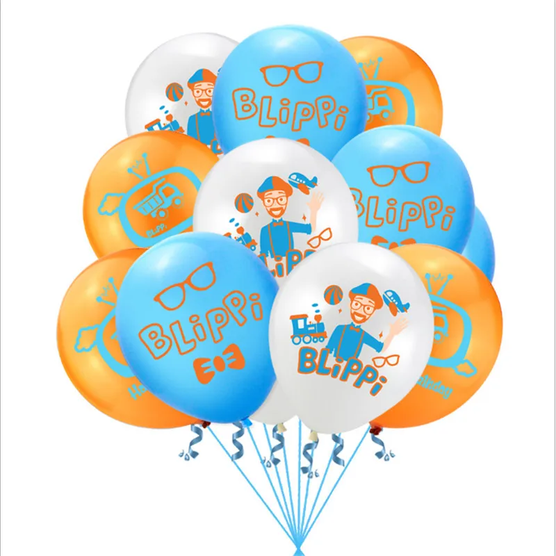 Original Blippi theme balloon 12 inch latex balloon baby birthday party decoration balloon 
Original Blippi theme balloon 12 inch latex balloon baby birthday party decoration balloon