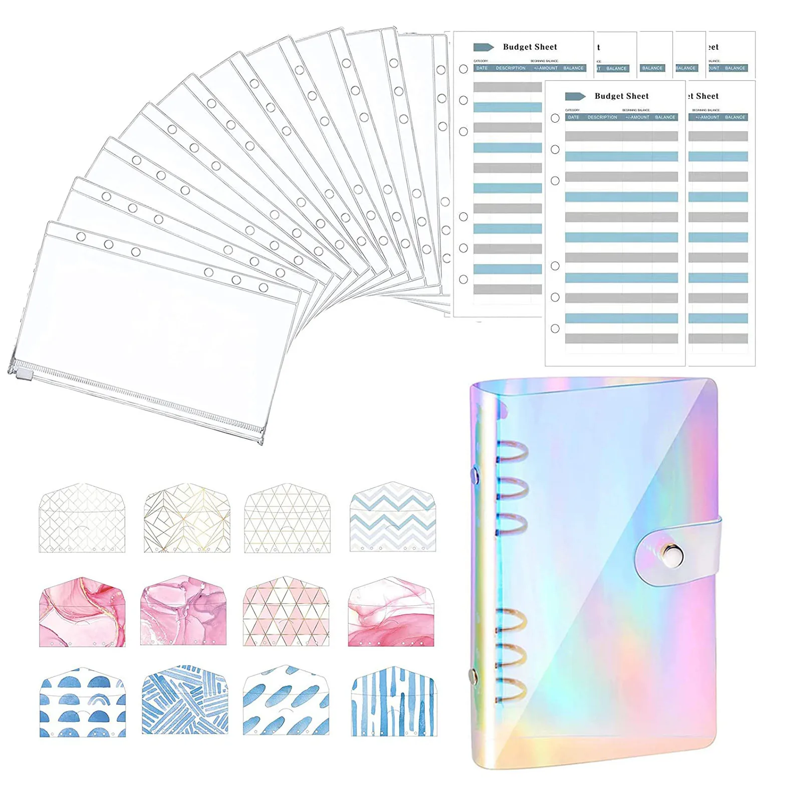 A6 Rainbow Binder Budget Cash Envelope Organizer, with 12 Pack Binder Envelopes Pockets ,Expense Budget Sheets & Label Stickers
A6 Rainbow Binder Budget Cash Envelope Organizer, with 12 Pack Binder Envelopes Pockets ,Expense Budget Sheets & Label Stickers