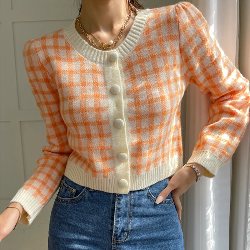 Осенний Новый Кардиган с длинным рукавом, укороченный топ, модный клетчатый однобортный свитер, кардиганы YOU1143
Осенний Новый Кардиган с длинным рукавом, укороченный топ, модный клетчатый однобортный свитер, кардиганы YOU1143