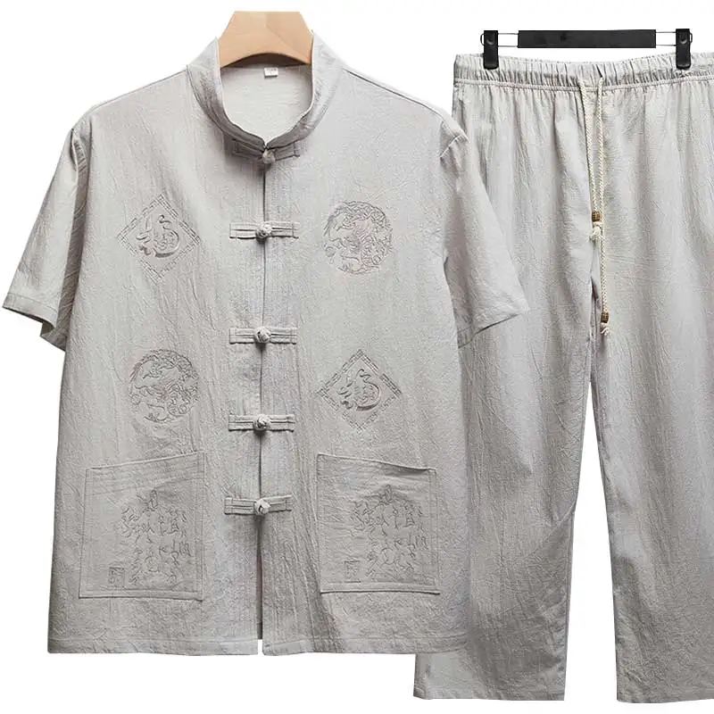 Pure cotton Tang suit male Chinese style Hanfu summer short sleeve sets cotton linen men shirt and pants
Pure cotton Tang suit male Chinese style Hanfu summer short sleeve sets cotton linen men shirt and pants