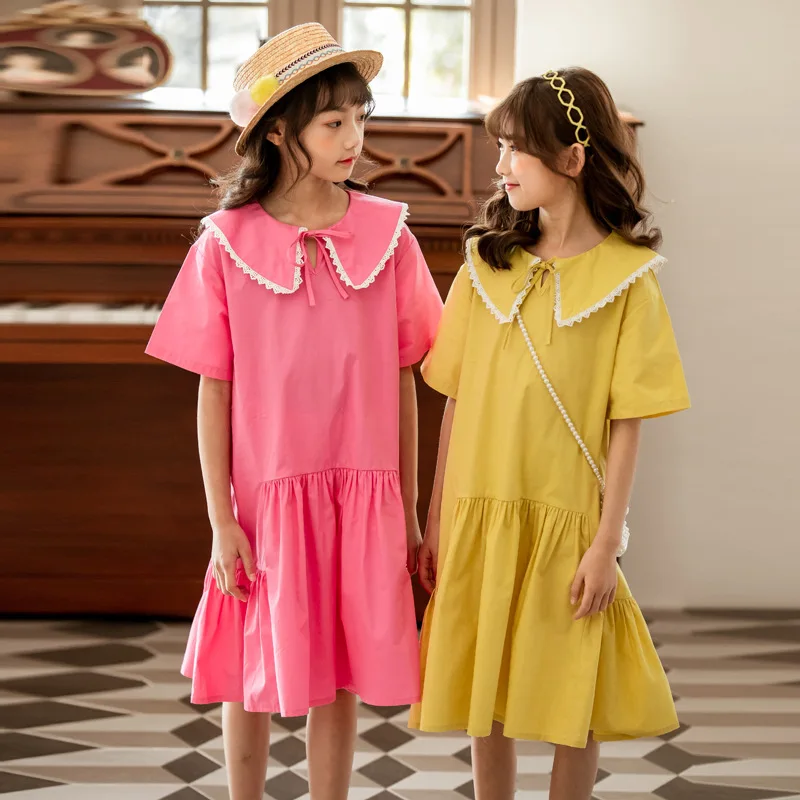 2020 Teenager Summer Dresses For Girls Clothes School Big Girl Dress Fashion Short Sleeve Teen Child Dresses Pink Yellow Blue
2020 Teenager Summer Dresses For Girls Clothes School Big Girl Dress Fashion Short Sleeve Teen Child Dresses Pink Yellow Blue