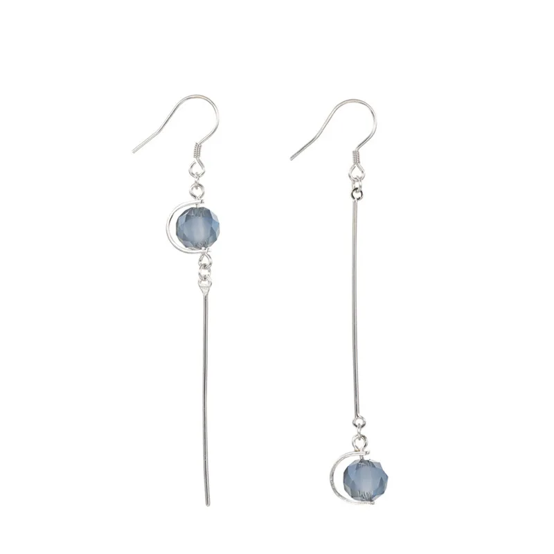 Modern Jewelry New Asymmetrical Dangle Earrings Popular Design Metal Stick Blue Glass Beads Earrings For Girl Party Gifts
Modern Jewelry New Asymmetrical Dangle Earrings Popular Design Metal Stick Blue Glass Beads Earrings For Girl Party Gifts