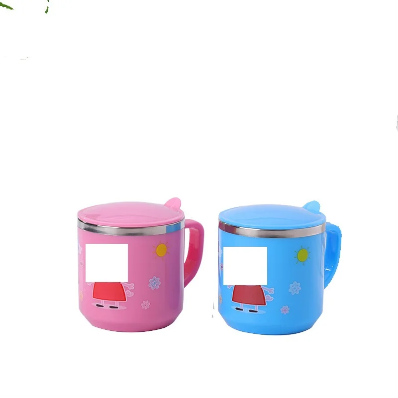 Children's tableware plastic cup with handle 304 stainless steel mouth cup kindergarten anti-fall water cup
Children's tableware plastic cup with handle 304 stainless steel mouth cup kindergarten anti-fall water cup
