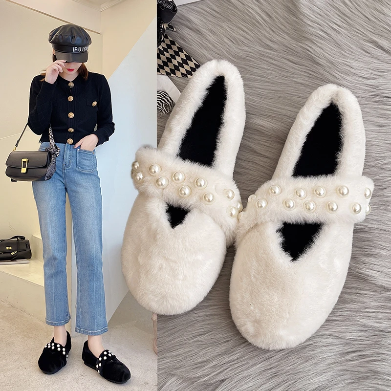 Pearl Decorateion Winter Shoes Women Loafers Fur Casual Female Sneakers Slip-on Autumn Round Toe Beading Moccasin Boat Slip On D
Pearl Decorateion Winter Shoes Women Loafers Fur Casual Female Sneakers Slip-on Autumn Round Toe Beading Moccasin Boat Slip On D