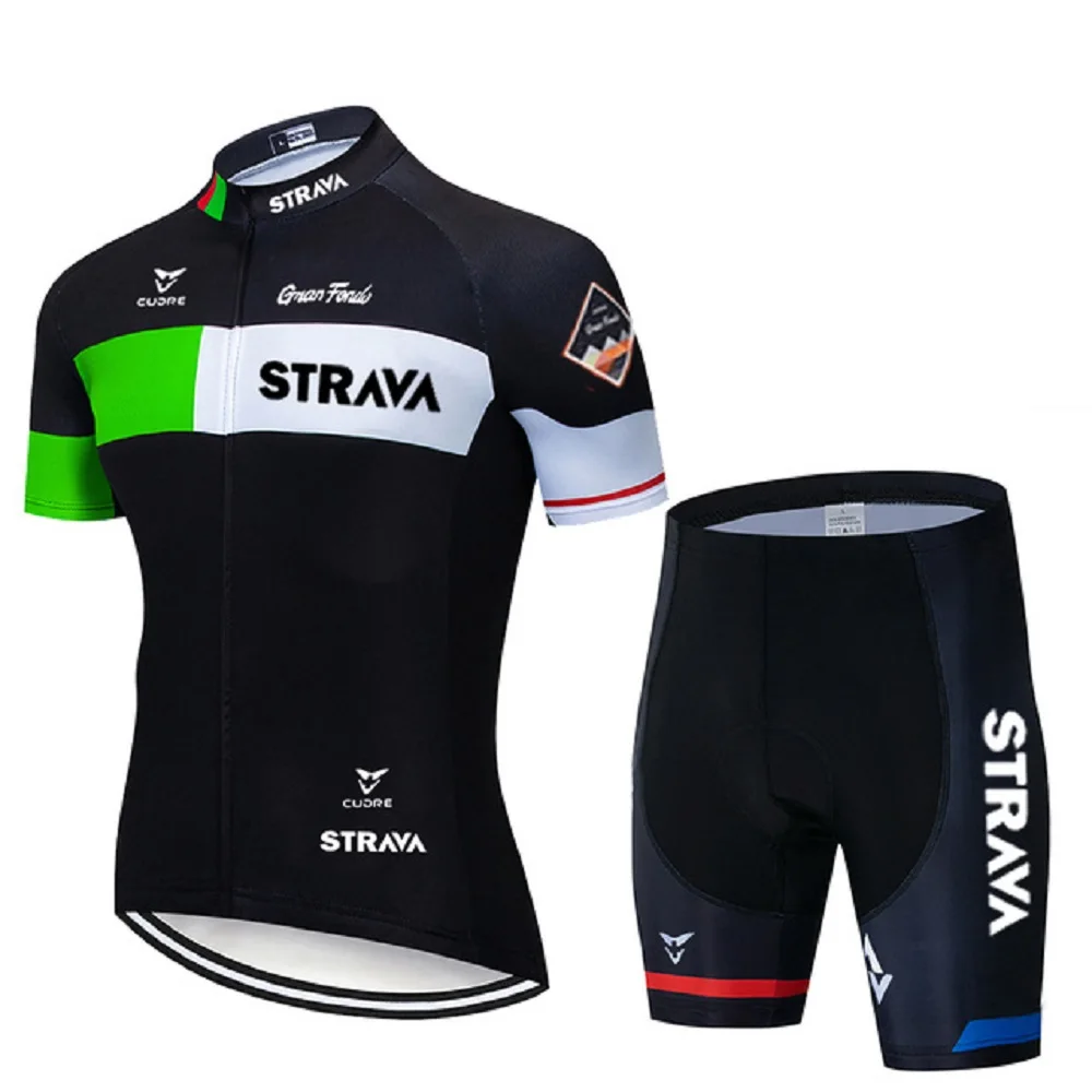 2021 Summer STRAVA Cycling Jersey Men Set Bib Shorts Mountain Bike Bicycle Suit Anti-UV Bicycle Team Racing Uniform Clothes
2021 Summer STRAVA Cycling Jersey Men Set Bib Shorts Mountain Bike Bicycle Suit Anti-UV Bicycle Team Racing Uniform Clothes