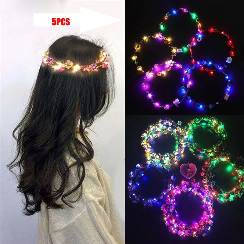 5PCS Luminous Headband Wedding Party Crown Flower Headband LED Lights Christmas Neon Wreath Decoration Festive Wreath
5PCS Luminous Headband Wedding Party Crown Flower Headband LED Lights Christmas Neon Wreath Decoration Festive Wreath