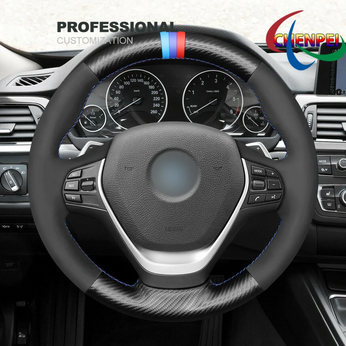 DIY Hand-Sewn Carbon Fiber Suede Car Steering Wheel Cover For BMW 3 Series F30 F34 F22 F23 F32 Car Interior Accessories 
DIY Hand-Sewn Carbon Fiber Suede Car Steering Wheel Cover For BMW 3 Series F30 F34 F22 F23 F32 Car Interior Accessories