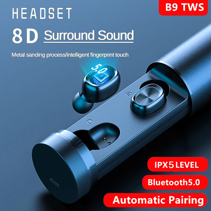 9d Hi-fi Zero Delay Music Headset IPX5 Bluetooth 5.0wireless Earphone with Mobile Power Bank Portable Touch Control Mini Earbuds 
9d Hi-fi Zero Delay Music Headset IPX5 Bluetooth 5.0wireless Earphone with Mobile Power Bank Portable Touch Control Mini Earbuds