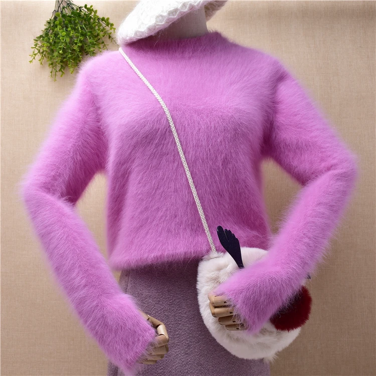 ladies women fashion hairy sweet pink 100% mink cashmere knitted long sleeve slim blouses angora rabbit fur jumper sweater pull
ladies women fashion hairy sweet pink 100% mink cashmere knitted long sleeve slim blouses angora rabbit fur jumper sweater pull